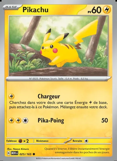 Carte Pikachu, 151, 025/165